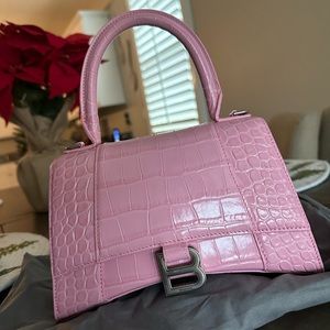 BALENCIAGA CROCODILE HOURGLASS PURSE